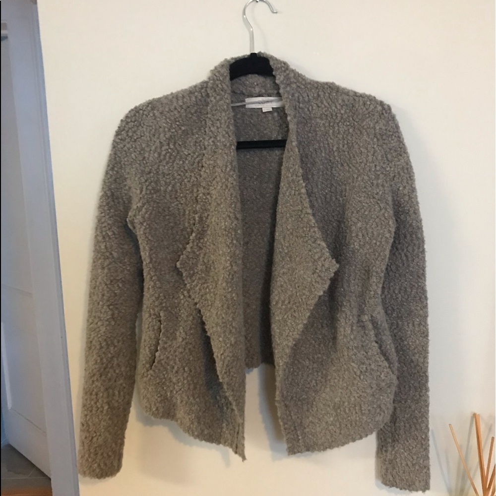 Wool blend pile coat/cardigan